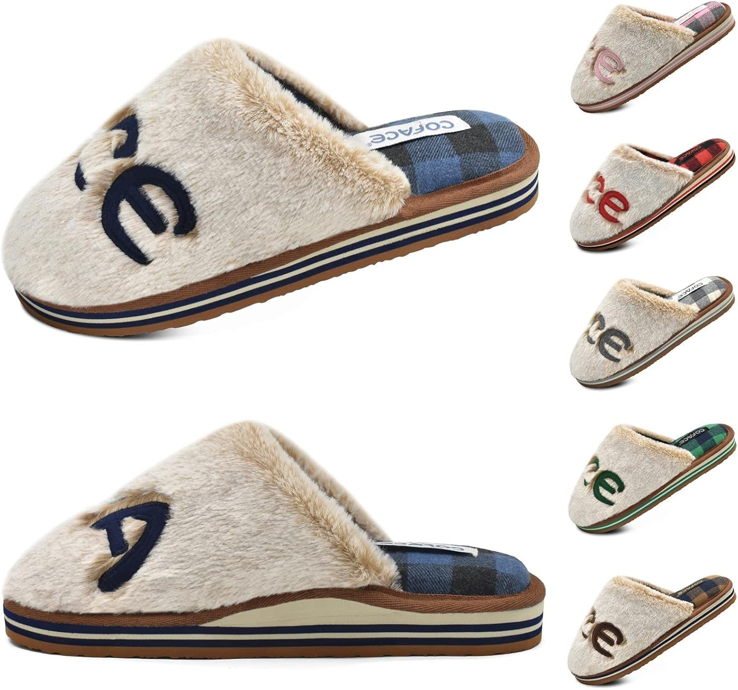 House Slippers for Women, Womens Fuzzy Slippers 8.5 Blue