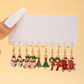 Christmas Earring Set Creative Design Santa Claus Snowman Snowflake Stars Christmas Tree Earrings and Earrings