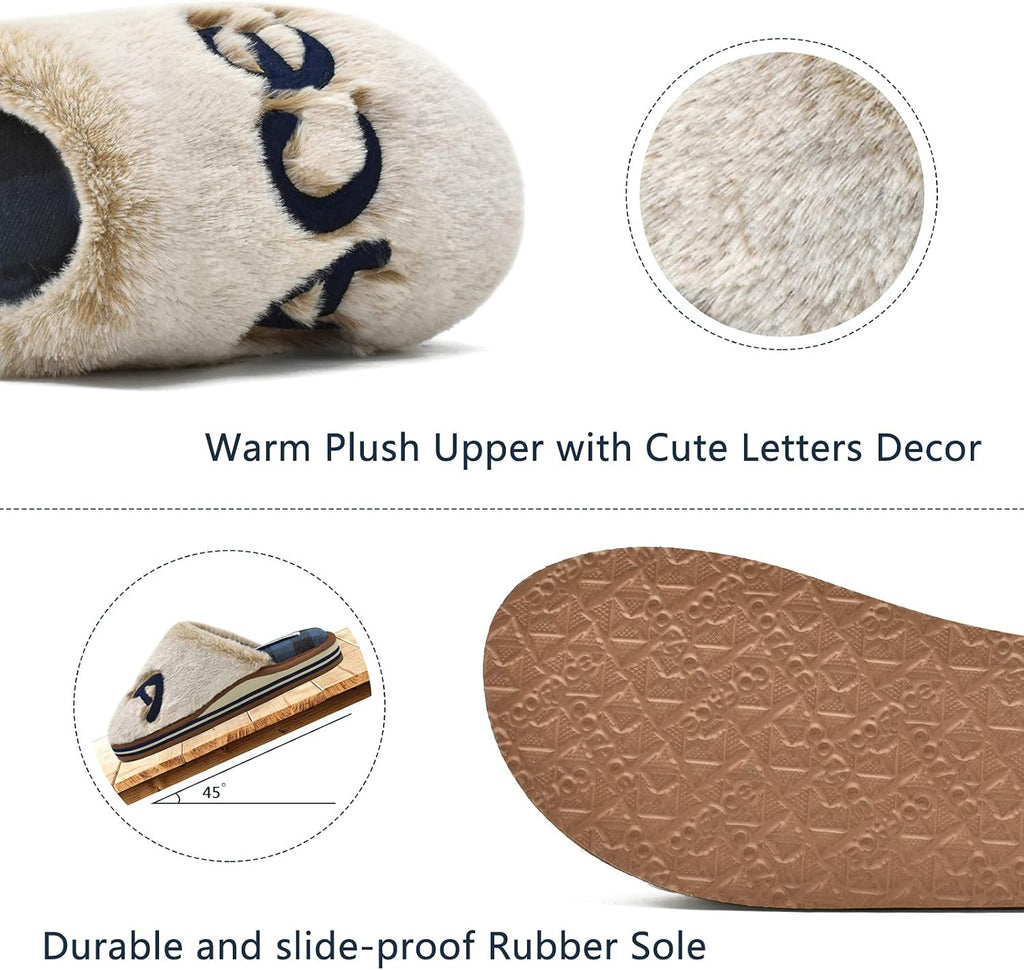 House Slippers for Women, Womens Fuzzy Slippers 8.5 Blue