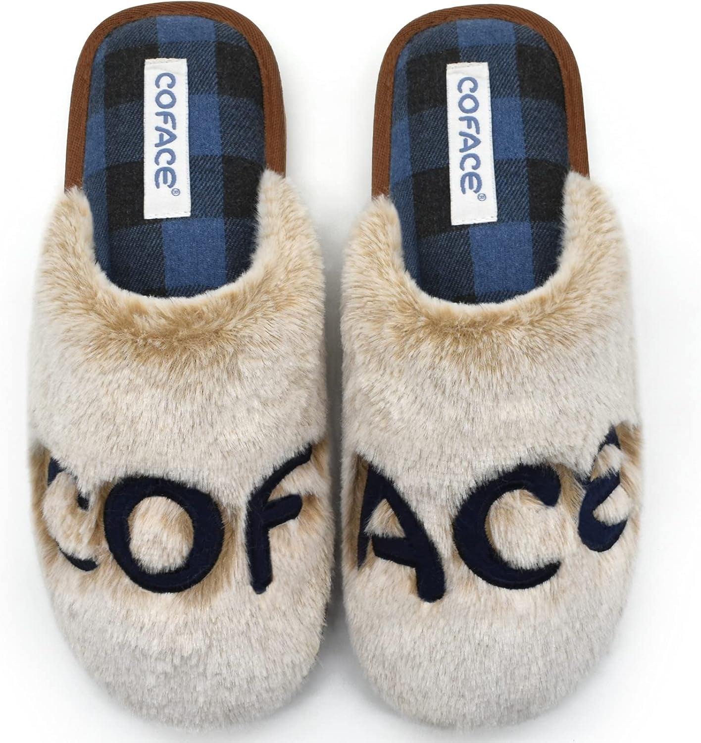 House Slippers for Women, Womens Fuzzy Slippers 8.5 Blue