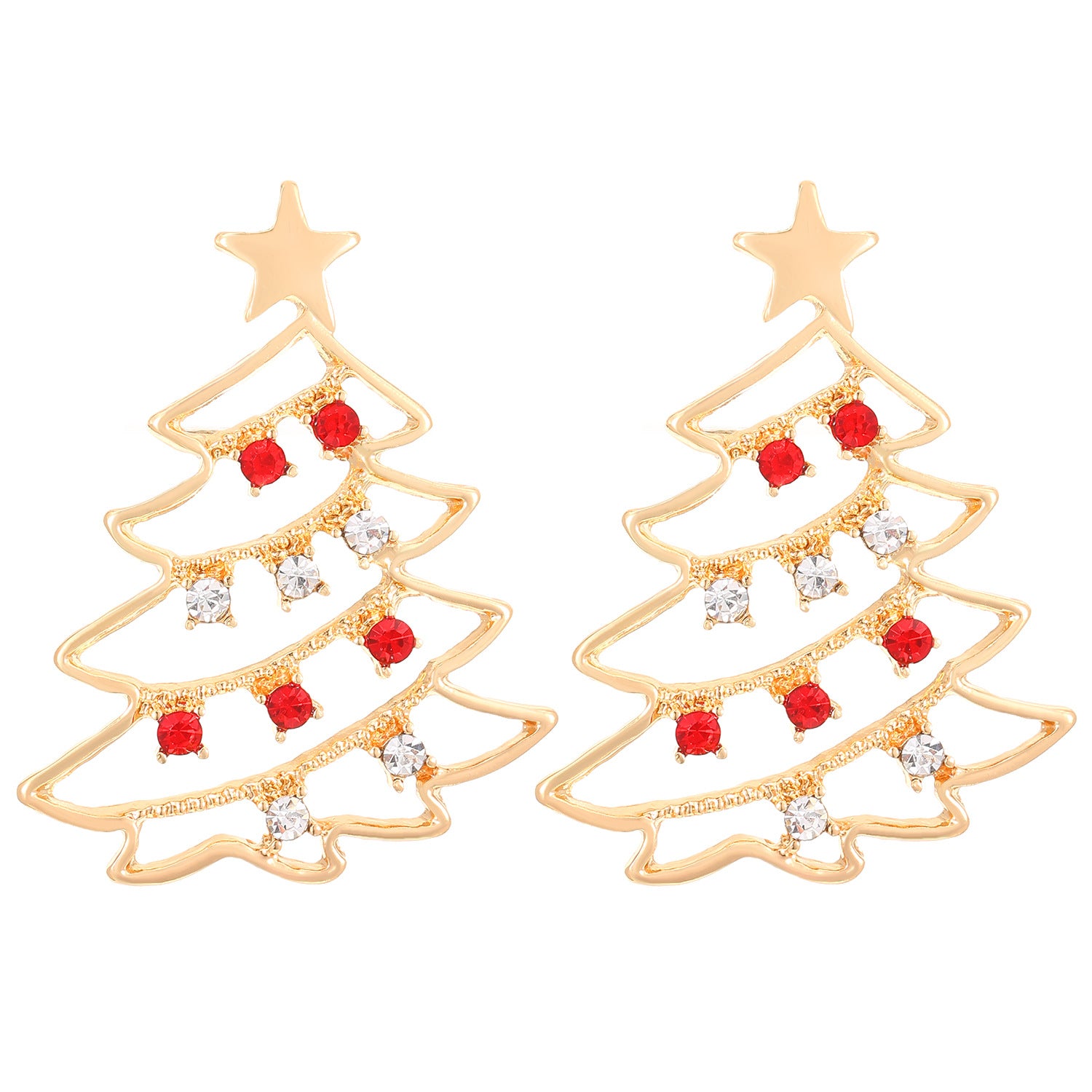 Christmas Earrings with Christmas Tree Colorful Zircon Christmas Tree Earrings for Women Personality Earrings Party Jewelry Christmas Gift