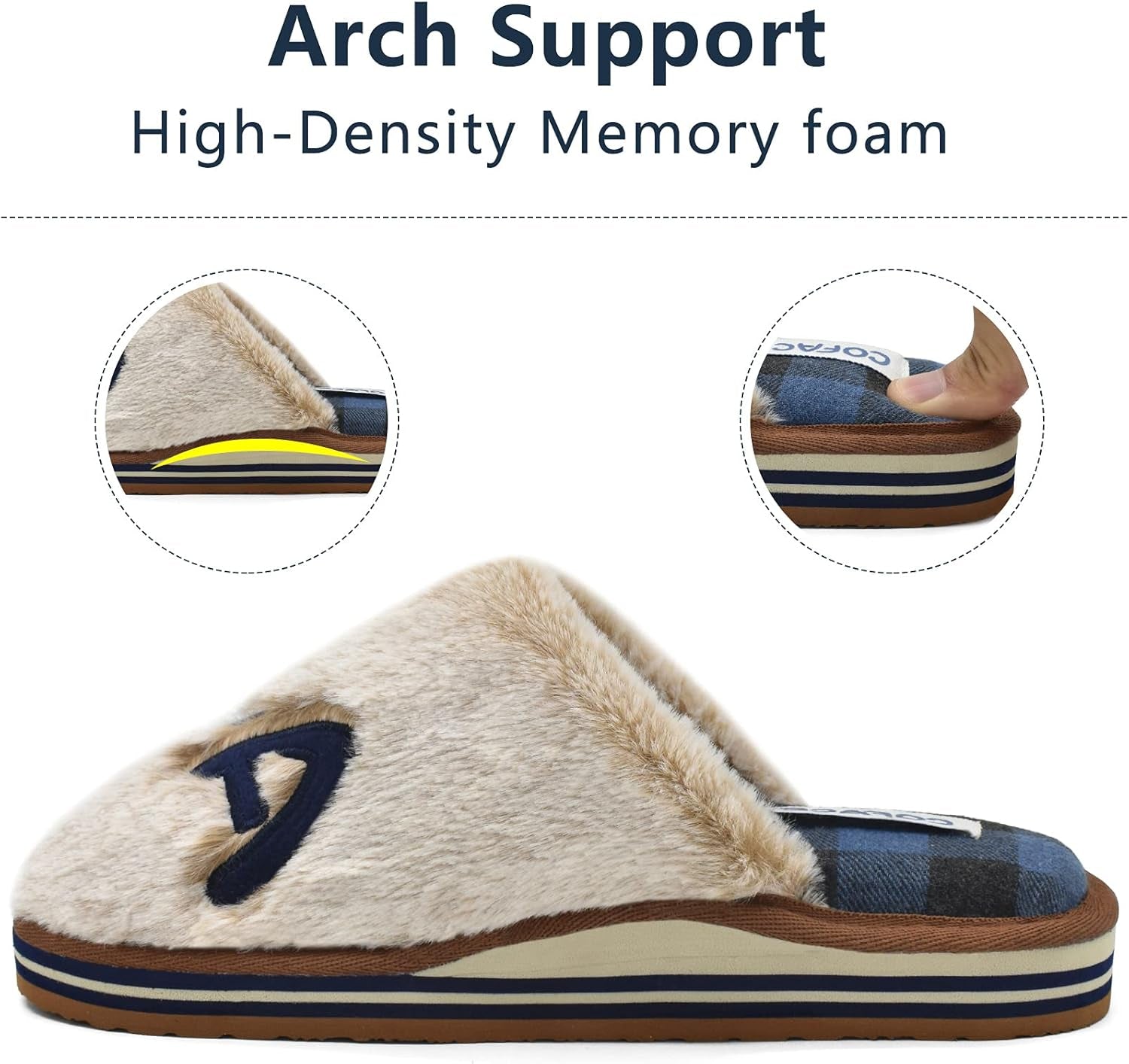 House Slippers for Women, Womens Fuzzy Slippers 8.5 Blue