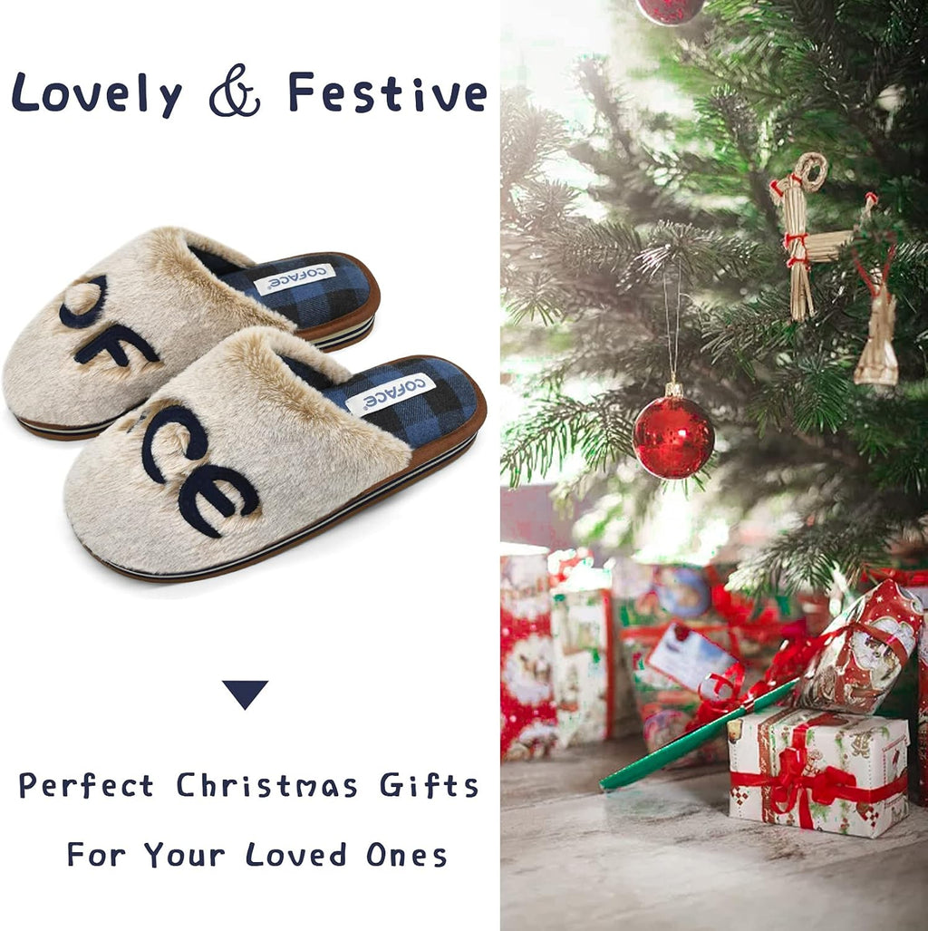 House Slippers for Women, Womens Fuzzy Slippers 8.5 Blue