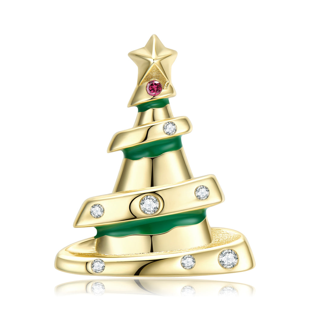 Original Design Christmas Necklace Christmas Crown S925 Sterling Silver Electroplating 14K Gold