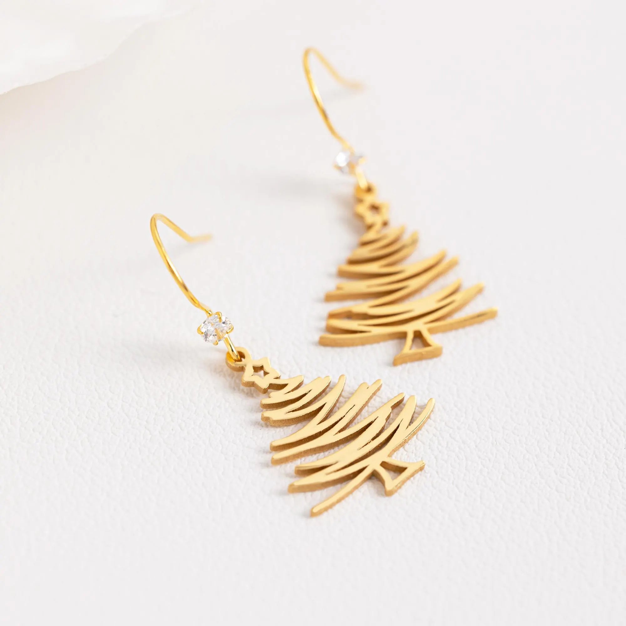 Sterling Silver Christmas Tree Earrings for Women, Christmas Tree Pendant, Dainty Christmas Jewelry, Christmas, Holiday Gift, Gift for Her