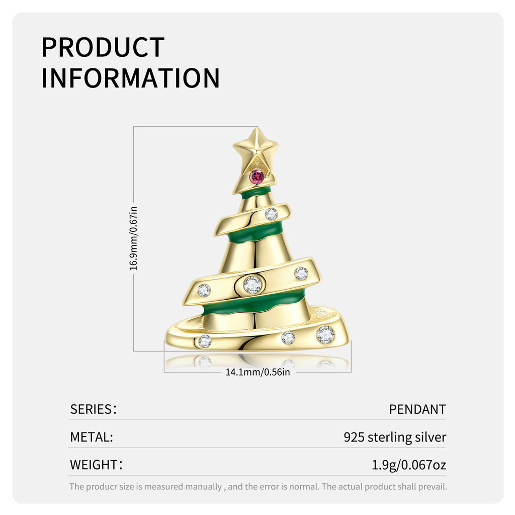 Original Design Christmas Necklace Christmas Crown S925 Sterling Silver Electroplating 14K Gold