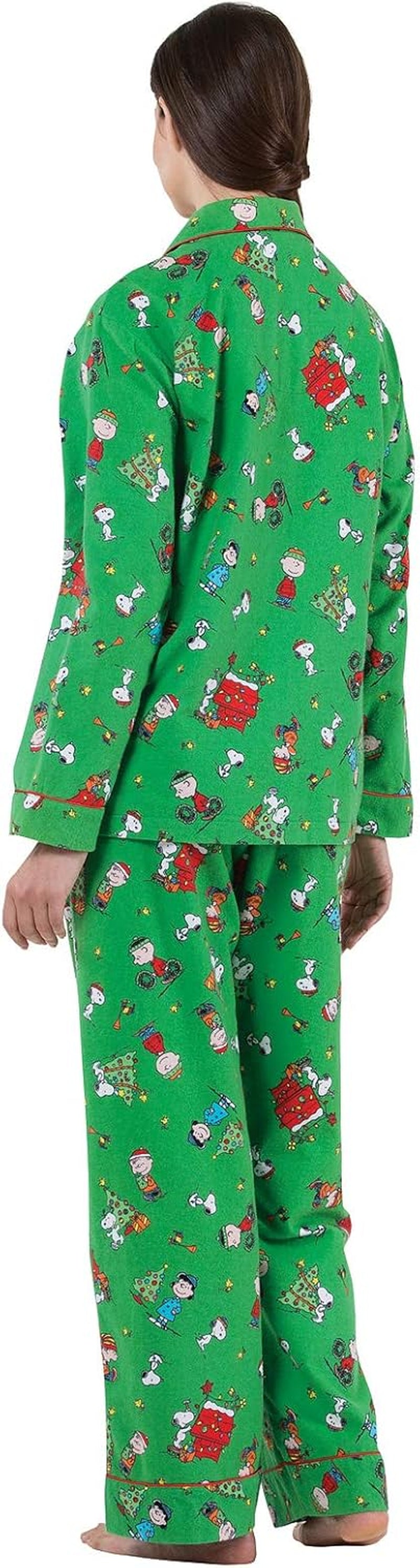 Christmas Pajamas for Women - Flannel Christmas Pjs, Green, 3X, 24-26